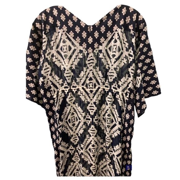 NWT Tory Burch Beatrice Tapestry Geo Caftan Fringe Dress Size 2 - Picture 7 of 9